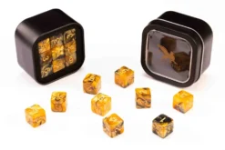 Greifenfels: D6 Series (Marble) - Gold & Black (16 mm, 18 st)