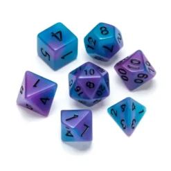 Greifenfels: Flourescent Series - Blue, Purple/Black - Dice Set