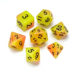 Greifenfels: Flourescent Series - Orange,Yellow/Black - Dice Set