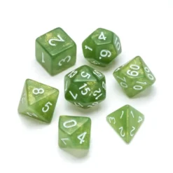 Greifenfels: Glitter Series - Green/White - Dice Set