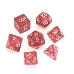 Greifenfels: Glitter Series - Red/White - Dice Set