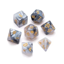 Greifenfels: Marble Series - Black,Grey/Gold - Dice Set