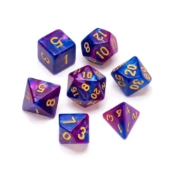 Greifenfels: Marble Series - Blue,Purple/Gold - Dice Set