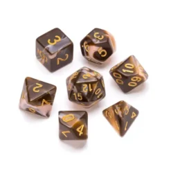 Greifenfels: Marble Series - Chocolate,Cream/Gold - Dice Set