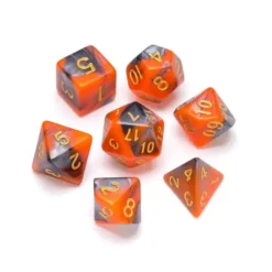 Greifenfels: Marble Series - Orange,Grey/Gold - Dice Set