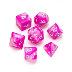 Greifenfels: Marble Series - Pink,White/White - Dice Set