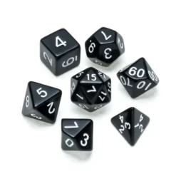 Greifenfels: Opaque Series - Black/White - Dice Set