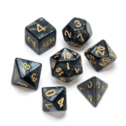 Greifenfels: Pearl Series - Black/Gold - Dice Set