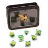 Greifenfels: Razor Series - Emerald Dragon Eye - Clear/Gold - Dice Set