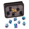 Greifenfels: Razor Series - Purple Dragon Eye - Blue/Blue - Dice Set