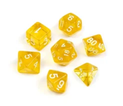 Greifenfels: Transparent Series - Yellow/White - Dice Set