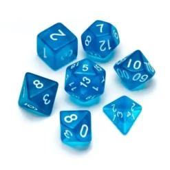 Greifenfels: Transparent Series - Blue/White - Dice Set