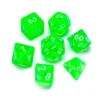 Greifenfels: Transparent Series - Green/White - Dice Set