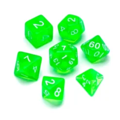 Greifenfels: Transparent Series - Green/White - Dice Set
