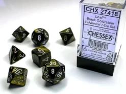 Leaf - Black Gold/Silver - Dice Set