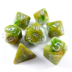 Lindorm: Norse Mythology - Troll Dice Set (Green-White/Brown)