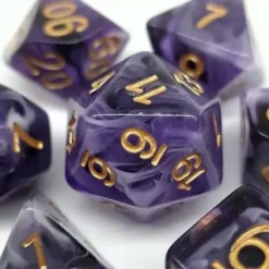 Lindorm: Sea Shanty - The Curse Dice Set (Purple-Black-White/Gold)