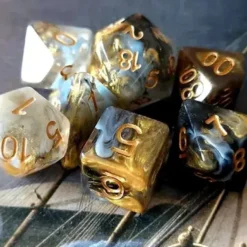Lindorm: Witch Brew - Crow's Feather Dice Set (Black-Gold/Gold)