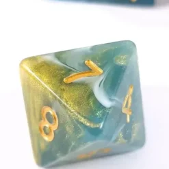 Lindorm: Witch Brew - Serpent Salt Dice Set (Turquoise-Gold/Gold)