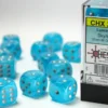 Luminary - Sky/Silver - d6, 12 st (16 mm, prickar)