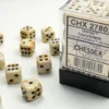 Marble - Ivory/Black - d6, 36 st (12 mm, prickar)