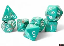 Marble - Oxi-Copper/White Mega-hedral Dice Set