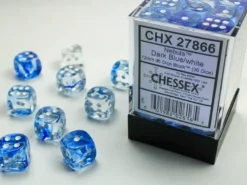 Nebula - Dark Blue/White - d6, 36 st (12 mm, prickar)
