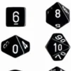 Opaque - Black/White - Dice set