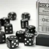 Opaque: Black/White - d6, 12 st (16 mm, prickar)