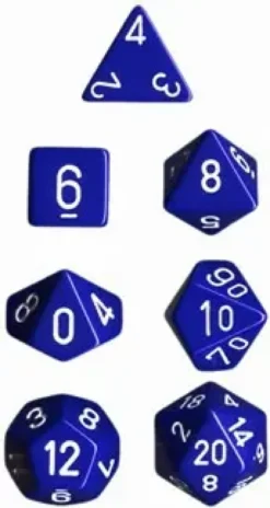 Opaque - Blue/White - Dice Set