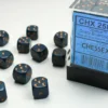 Opaque - Dusty Blue/Copper - d6, 36 st (12 mm, prickar)