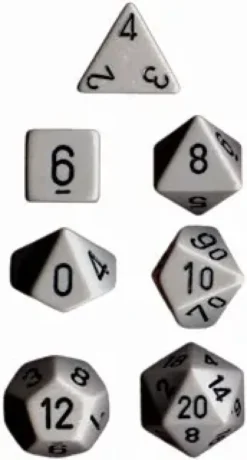 Opaque - Grey/Black - Dice set