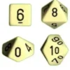 Opaque - Ivory/Black - Dice set