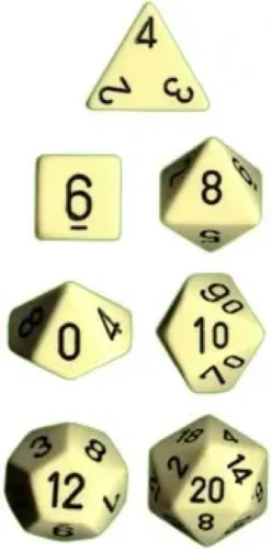 Opaque - Ivory/Black - Dice set