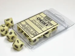 Opaque - Ivory/Black - d10, 10 st