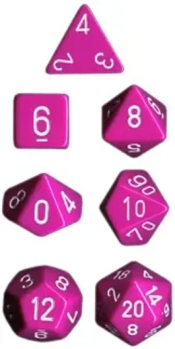 Opaque - Light Purple/White - Dice Set