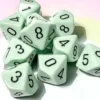 Opaque - Pastel Green/Black - d10, 10 st