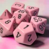 Opaque - Pastel Pink/Black - Dice set