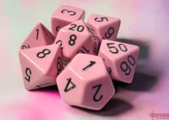 Opaque - Pastel Pink/Black - Dice set