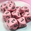 Opaque - Pastel Pink/Black - d10, 10 st