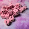 Opaque - Pastel Pink/Black - d6, 36 st (12 mm, prickar)