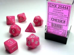 Opaque - Pink/White - Dice set