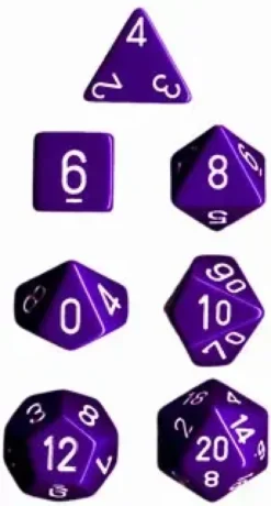 Opaque - Purple/White - Dice set