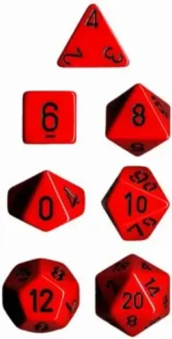 Opaque - Red/Black - Dice Set
