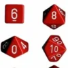 Opaque - Red/White - Dice set