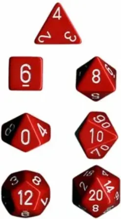 Opaque - Red/White - Dice set