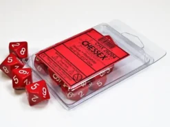 Opaque - Red/White - d10, 10 st