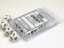 Opaque - White/Black - d10, 10 st