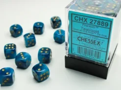 Phantom - Teal/Gold - d6, 36 st (12 mm, prickar)