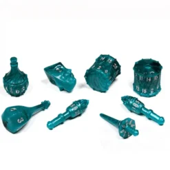 PolyHero: The Bard - 8 Dice Set Telltale Teal